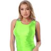 Camiseta sin mangas lisa para mujer, elástica, versátil, para yoga, gimnasio o ropa casual para estar en casa