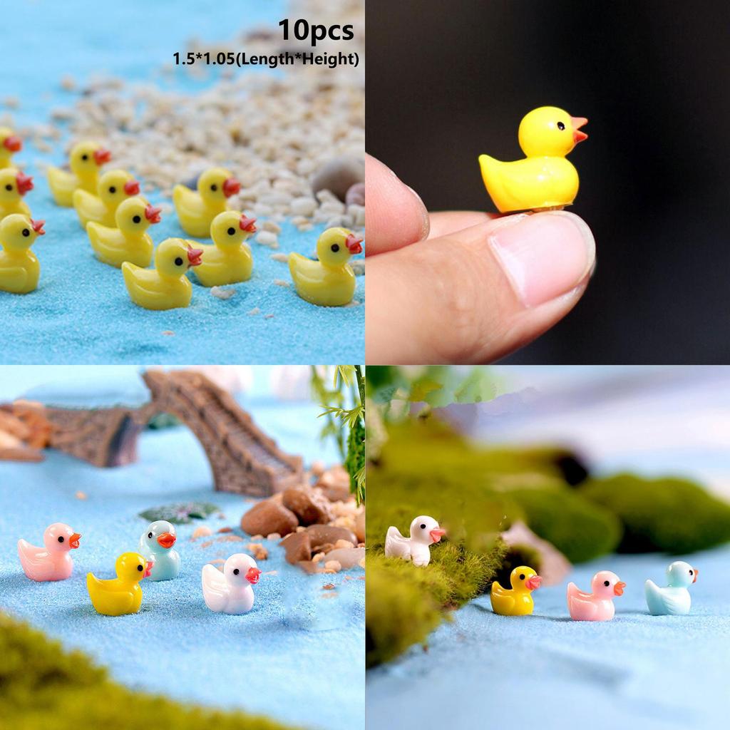 Entzückende 5 Farben Mini Bunte Entenharzornamente für bezaubernde Mikrolandschaften