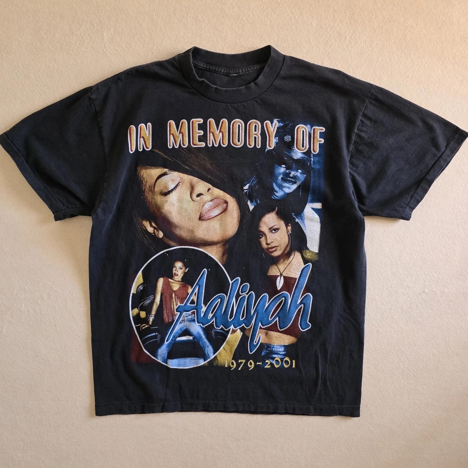 Aaliyah Memorial One In Million Graphic Tee Tshirt Large L Faded Black S