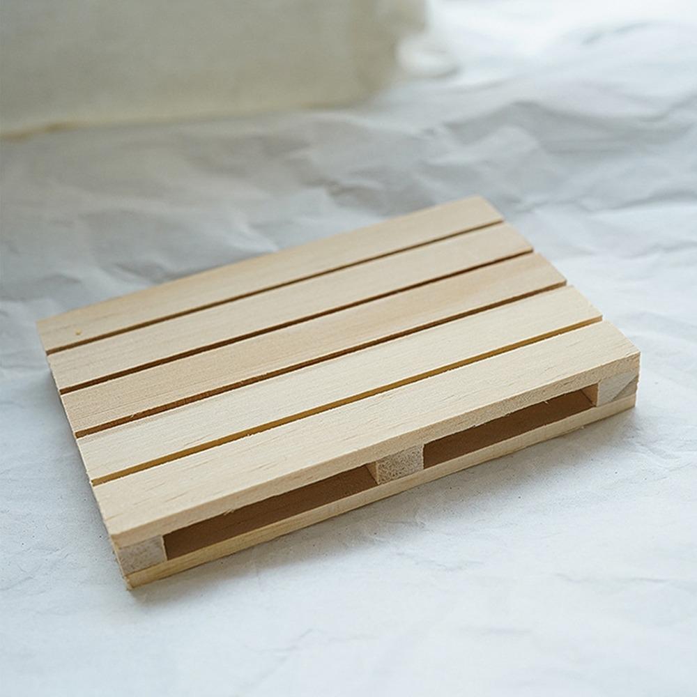10pcs DIY Hand Polished Mini Pallet Coasters Skid Resistance Drink Coasters For Coffee Table