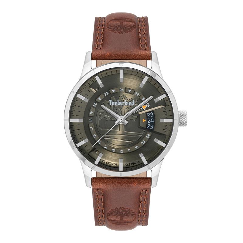 

Timberland Bergeron Series Watch Quartz Movement Leather Strap Green Dial 24H Chronograph Outdoor Sports Military Style Men watches TDWGB2201502 TDWGB2201501