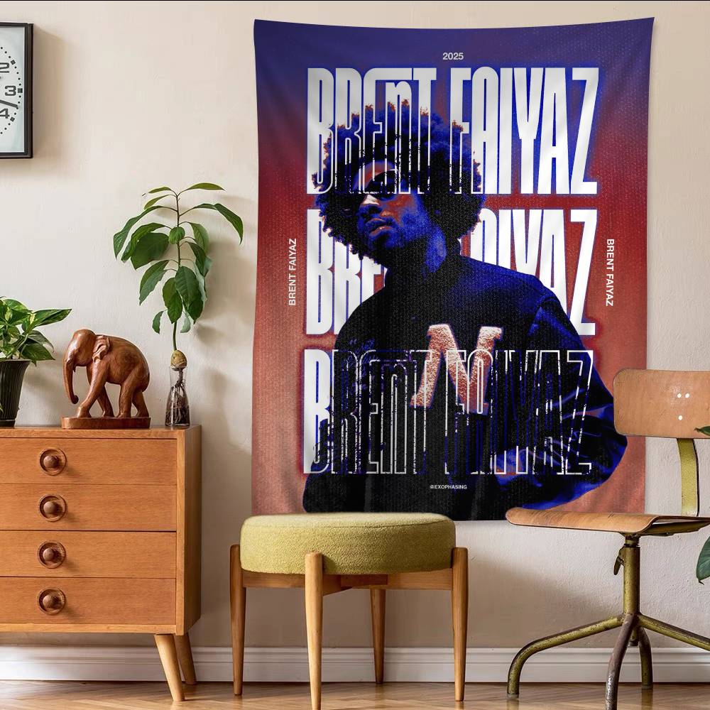 

Rapper Brent Faiyaz Printed Large Wall Tapestry Hanging Tarot Hippie Wall Rugs Dorm Cheap Hippie Wall Hanging 50x70 cm