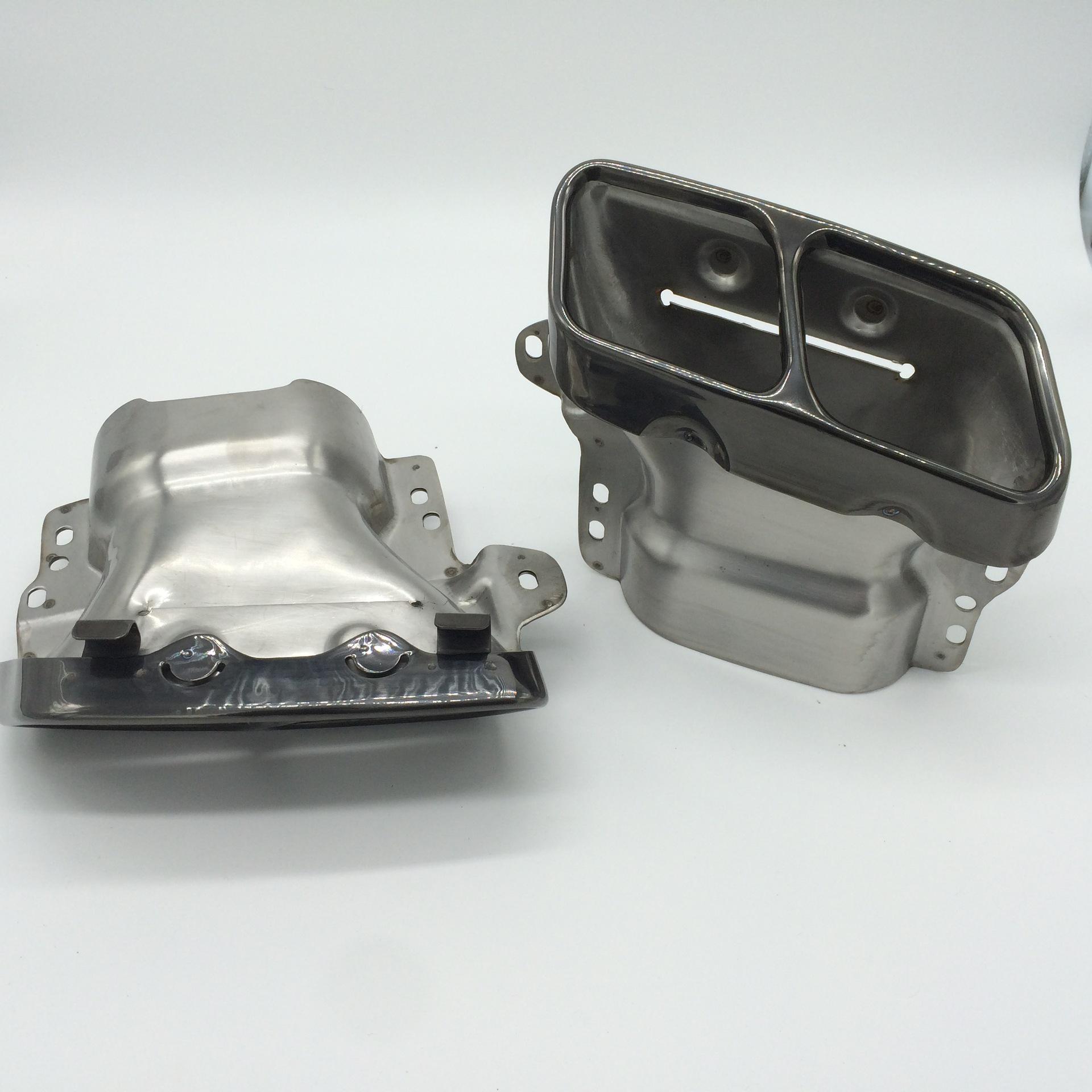 Black Square Tip Polished Stainless Steel Exhaust Tailpipe for Mercedes-AMG A45 Car Exhaust Pipe