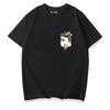 Healing Cute Pocket Cat Shiba Inu Pure Cotton Cartoon Printed Tshirt Summer New Unisexs and Unisexs Casual Loose Short Sleeve