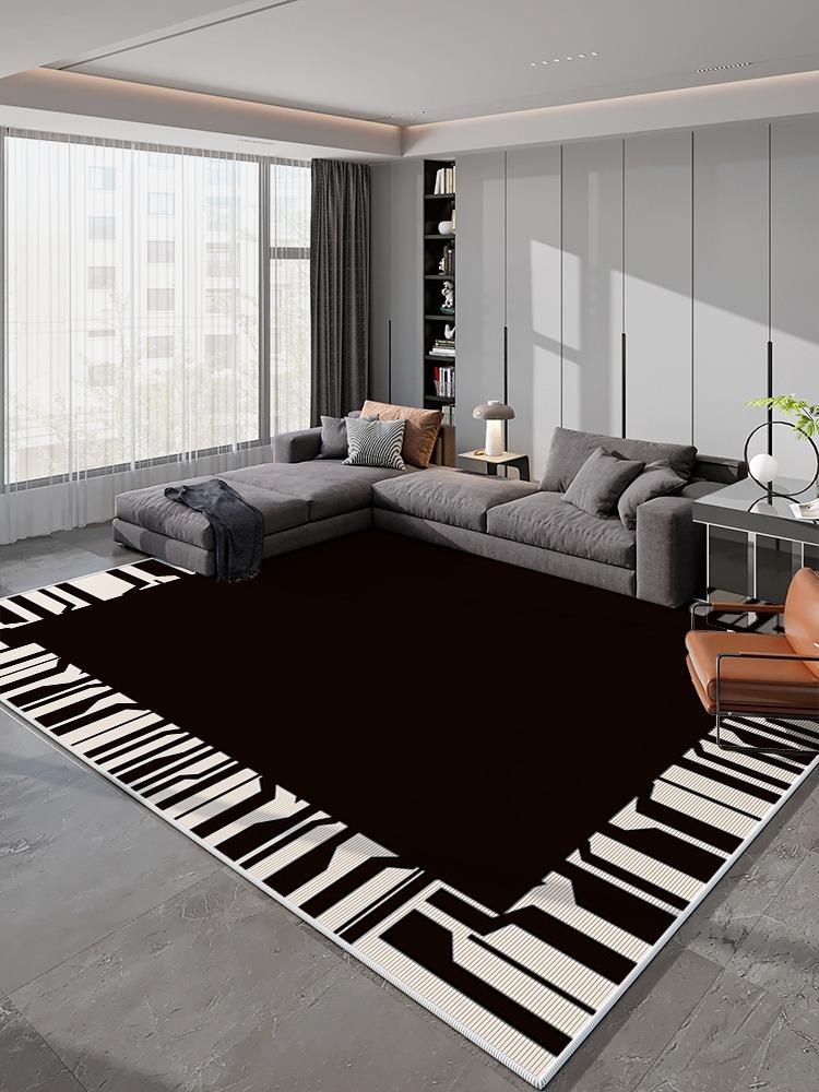 Light Grey Geometric Striped Carpet Living Room Luxurious Decorative Carpets Modern Artistic Lines Rugs Easy Clean Bedroom Rug