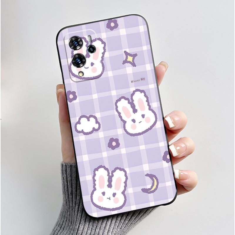 For ZTE Blade V40 Pro/ZTE 9046 Case Cute Love Rabbit Funny Black Matte Soft TPU Protective Back Cover For ZTE V40 Pro Phone Case