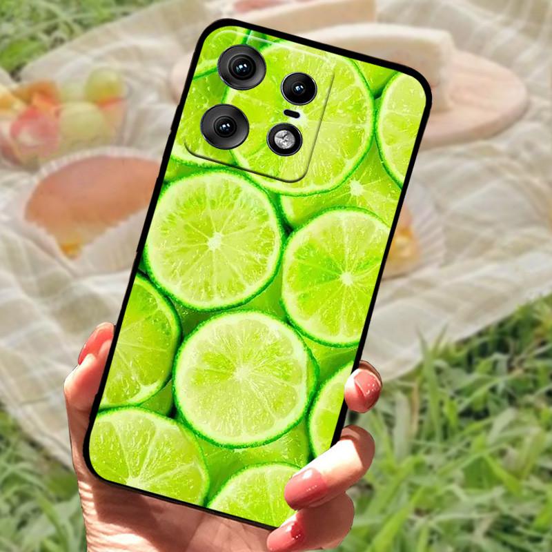 For Motorola Edge 50 Pro Case Fashion Marble Silicon Black Soft Bumper for Moto Edge 50 Pro Phone Cases Cartoon TPU Shells