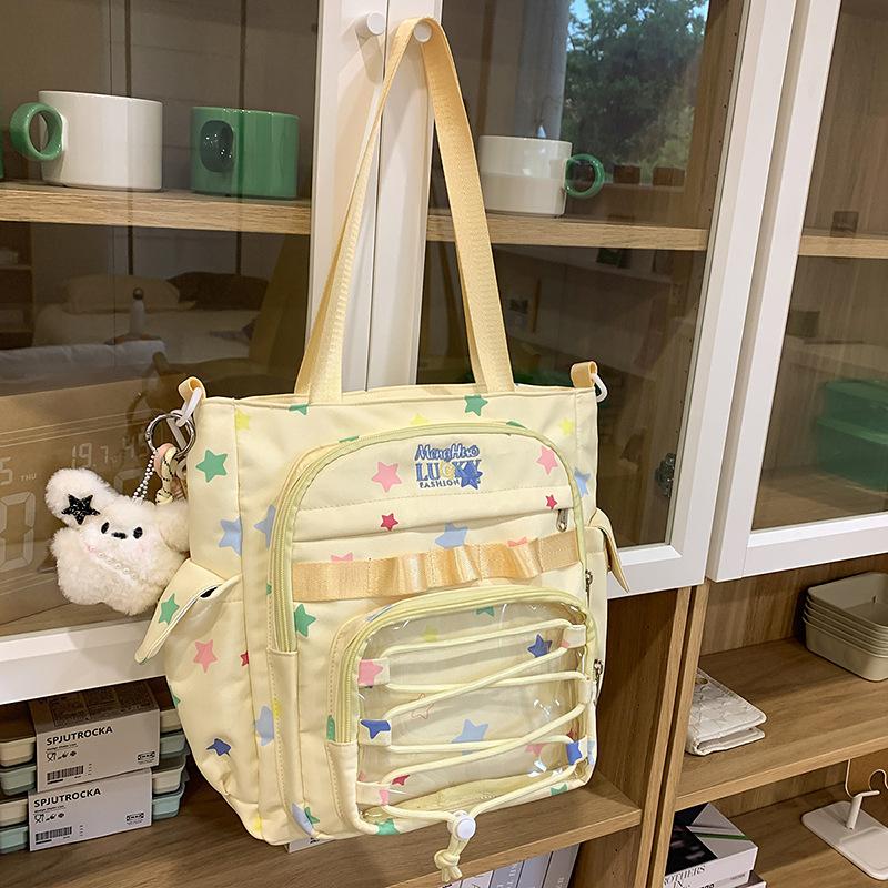 ins wind messenger bag women's 2025 new Korean version cute student tote bag lightweight junior high school student portable shoulder bag