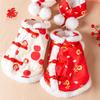 Red Dog Vest Scarf Cat Coat Kitty Clothes Pet Tang Suit  Spring Festival