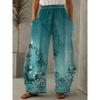 Everyday Casual Floral Print Loose Pants