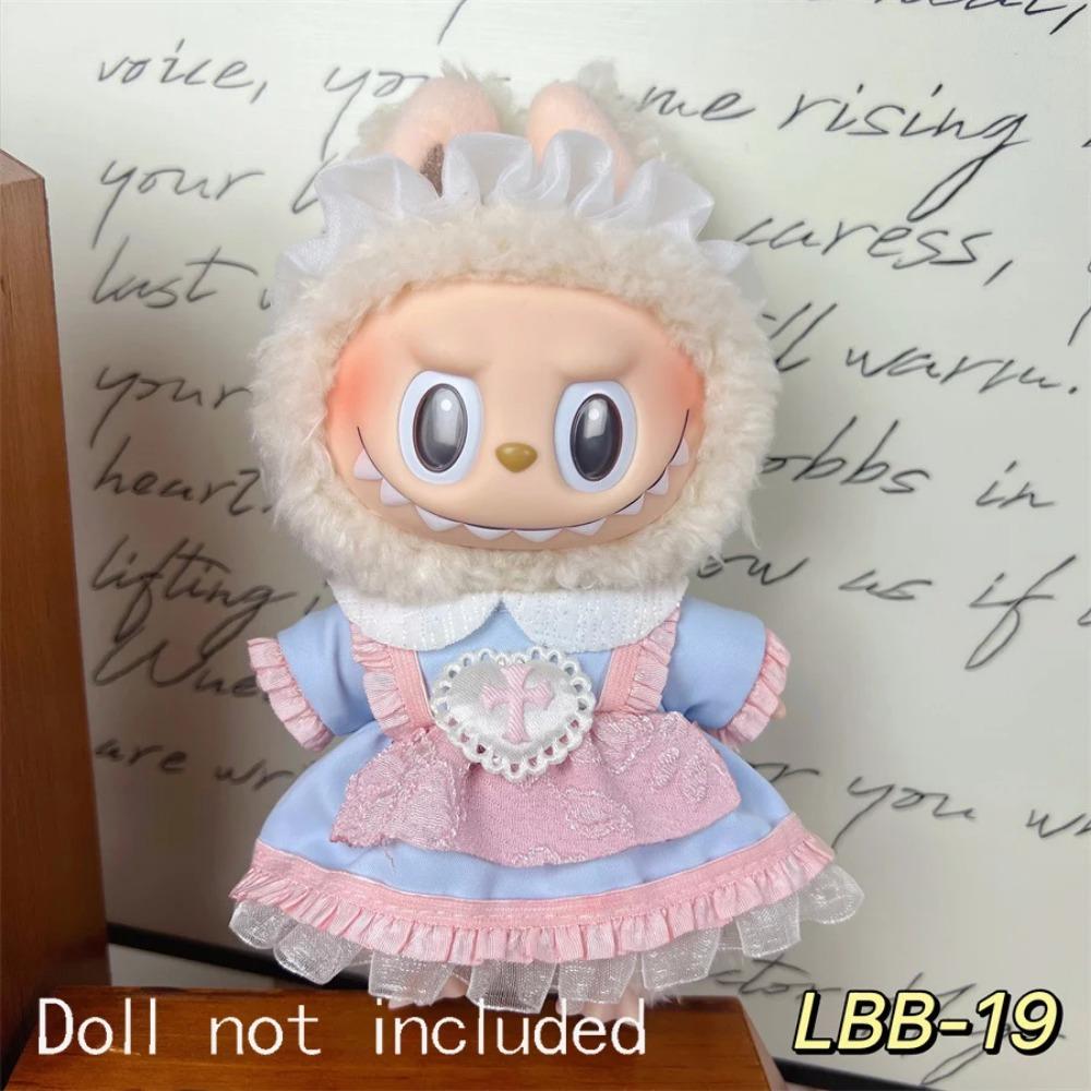 Only Clothes For 15-17CM Labubu Mini Accessories Clothes Clothing Dolls Set Sitting Party Scarf Hat Bag Cute Decoration Gift