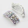 New 10Pcs/set 20mm*8mm Arched Rhinestone Buckles Diamond Buttons Plated Silver Square Invited To the Wedding Ribbon Slider