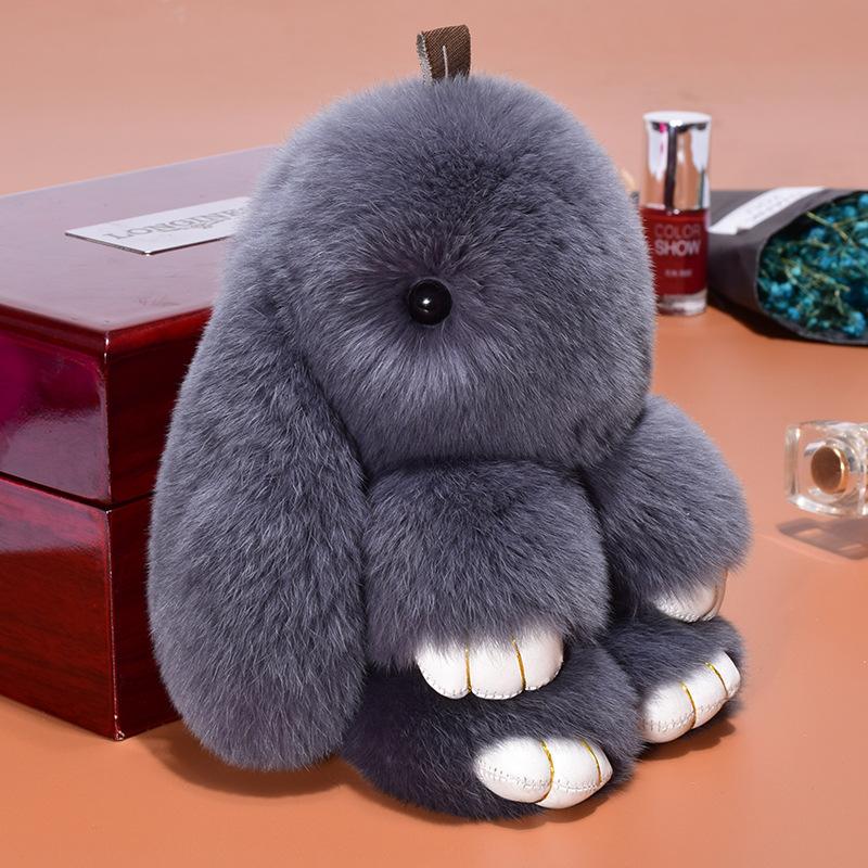 14cm Niedlicher Plüschhase Schlüsselanhänger Damen Pelz Bommel Engel Hase Schlüsselring Hase Pompom Plüschtiere Spielzeug Mädchen Tasche Autoschlüssel Anhänger