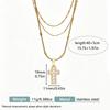 Elegant European & American Style Zirconia Cross Necklace - Versatile, Luxurious Layered Clavicle Chain for Women in Stainless Steel