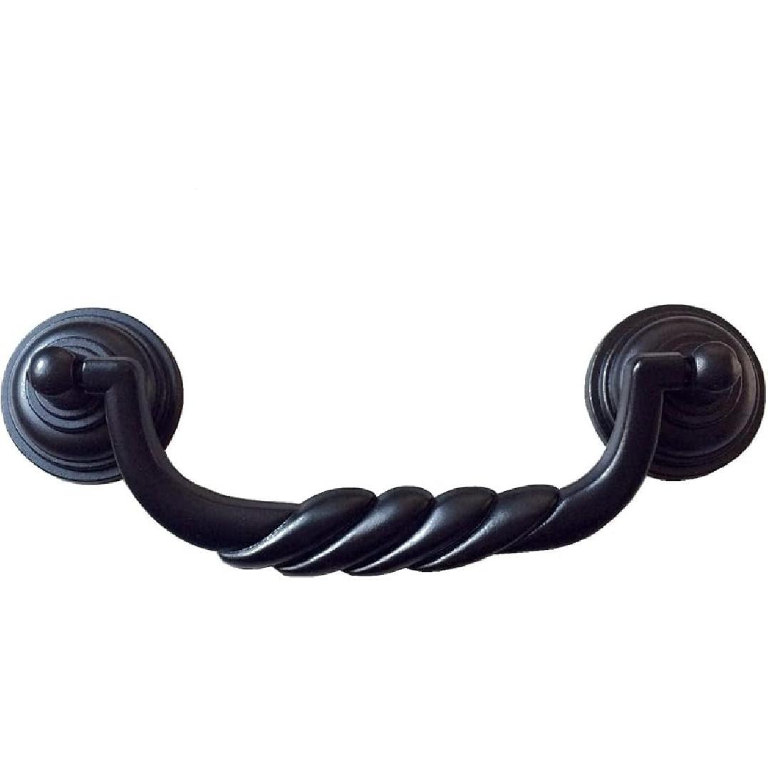 Винтажная ручка для ящика, ручка для шкафа, ручки для комода 4,5  от центра до центра (4 1/2 дюйма по центрам) Черная ручка-скоба, ручка-капля, ручки-скобы, ручки для комода, мебельная ручка чёрный