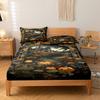 3-Piece Simple Modern Skull Animal Pattern Digital Printing Three Piece Fitted Sheet Set, Bedroom Printed Bed Cover Set, Bedding