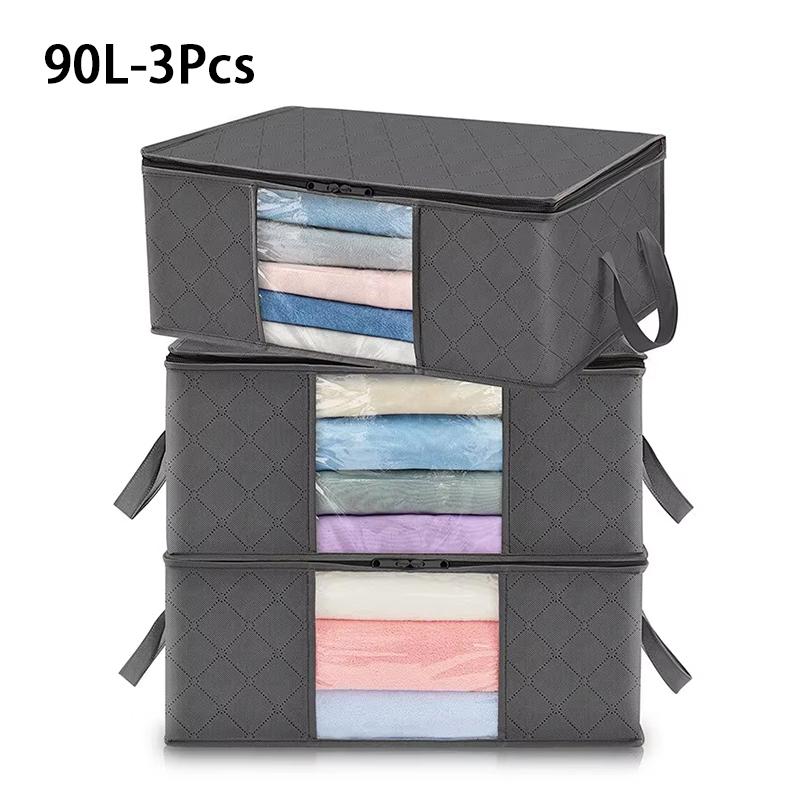 1/3/6 Pcs Large Capacity Clothes Storage Bag Foldable Blanket Storage Containers for Organizing Bedroom Closet