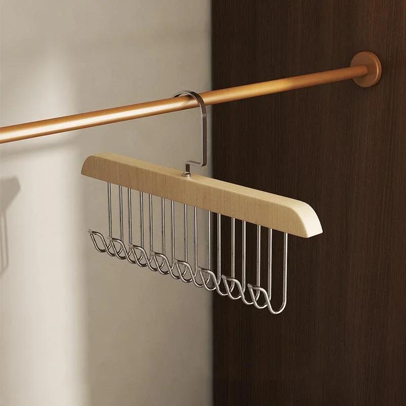 

Деревянная многофункциональная вешалка-слинг для нижнего белья, пальто, галстуков, ремней, с крючками из массива дерева, сушилка, прочные домашние стеллажи для хранения цвет старого дерева