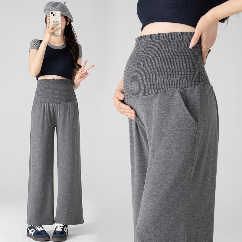 2026 New Wide-Leg Maternity Pants: Spring/Summer Lightweight, Non-Constricting, Nine-Tenth Length