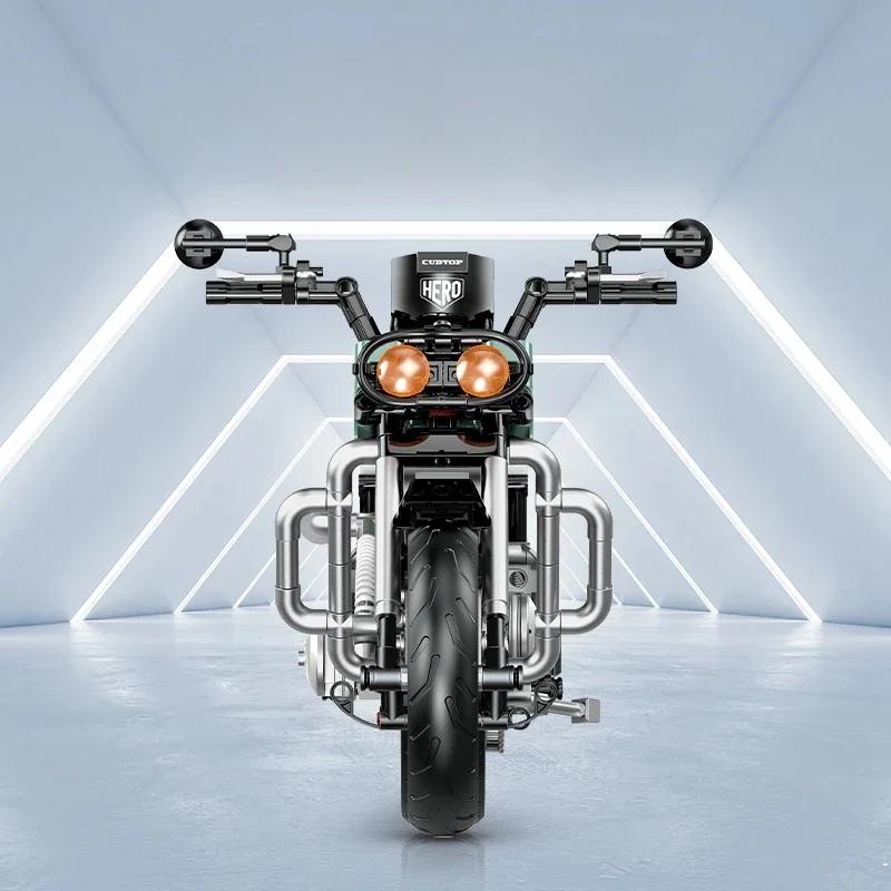 Non-Toxic New 1:8 Technical Motorcycle Model Building Blocks Kit Moc Creative Construction Bricks Toys For Kids Christmas Birthday Gifts