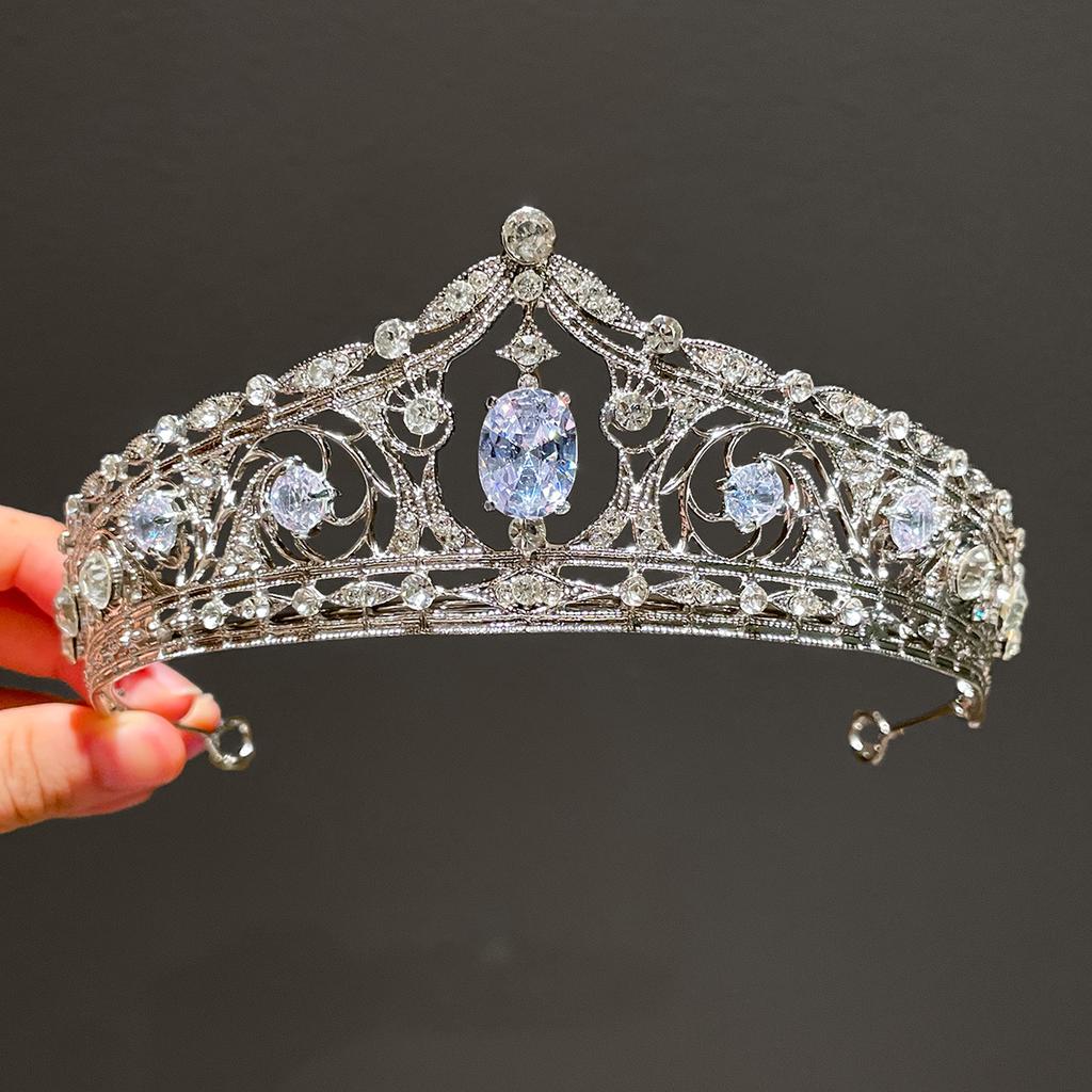 High-End Crown Headgear Princess Children'S Light Luxury Crystal Crown Birthday Gift Girls June 1 Performance Crown Hair Accessories