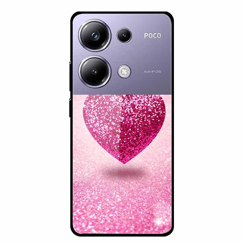 Colorful Aesthetic Tempered Glass Phone Case for Redmi 12 5G & POCO M6 PRO