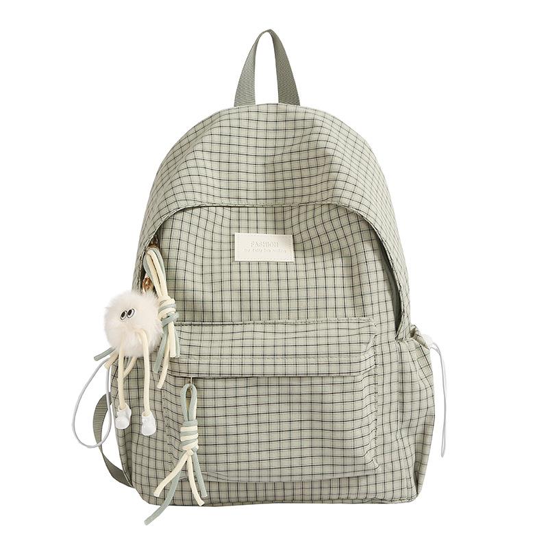 Schoolbag schoolbag female junior high school student high value plaid backpack autumn and winter new large capacity college student computer bag