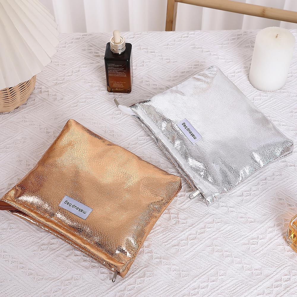 4 Colors Shiny Sequins Clutch Makeup Bag Portable Women Cosmetic Toiletries Storage Handbag Pouch Gold Organizer Zipper Bag