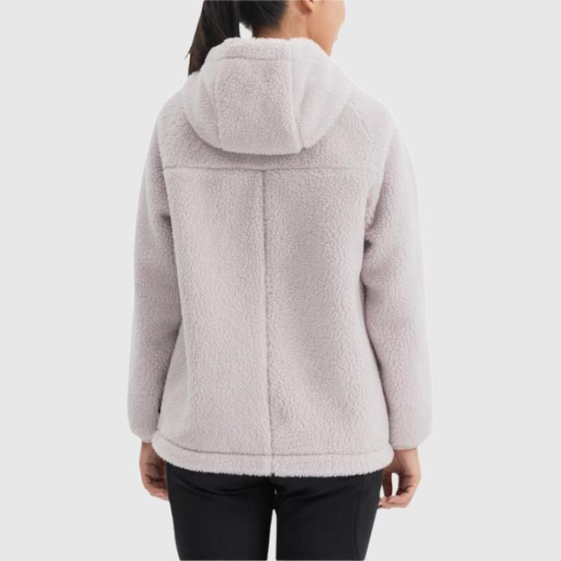 DECATHLON SH500 QUECHUA Warm Colour-Blocked Hiking Hooded Long Sleeve Fleece Jacket Women's Pale Purple Grey