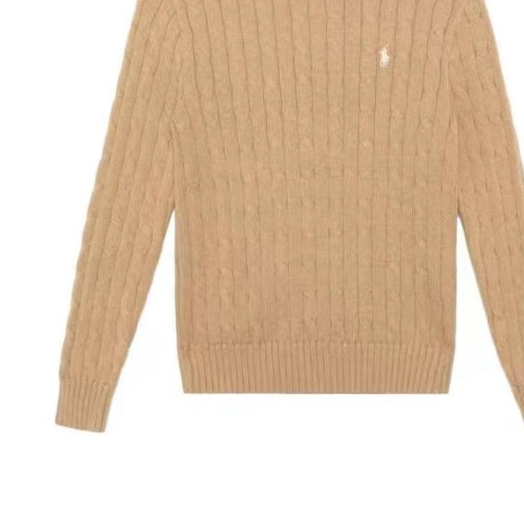 Polo Ralph Lauren Sweater Ss24 Solid Logo Cable Knit Crew Neck Casual Kids Sweater Khaki 313919397-002