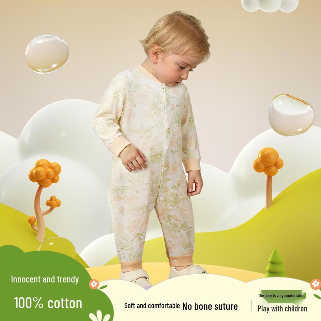 Tongtai Newborn Pure Cotton Baby Bodysuit - Spring/Autumn Jumpsuit Romper