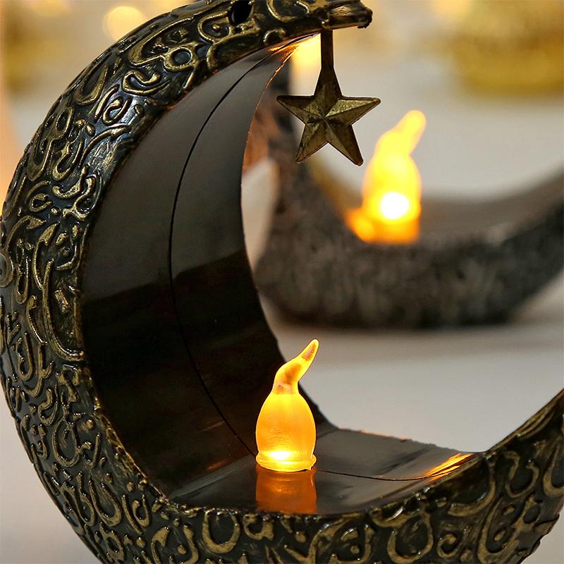 Ambient Lantern Led Electronic Candle Light Decoration Middle East Wind Lantern Candle Holder