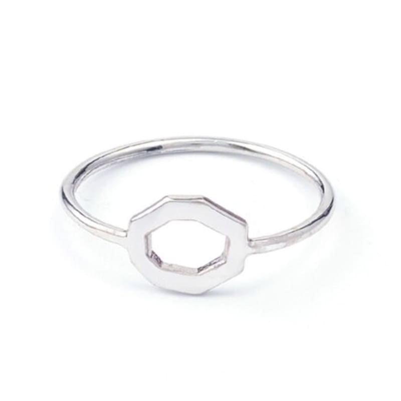 Felt&Son Big Heptagon Line Ring (14k Gold)