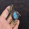 Rainbow Calsilica Pendant Copper Wire Wrapped Gemstone Pendant Stylish Pendant Copper Jewelry Engagement Gift Handmade Jewelry Bird Pendants