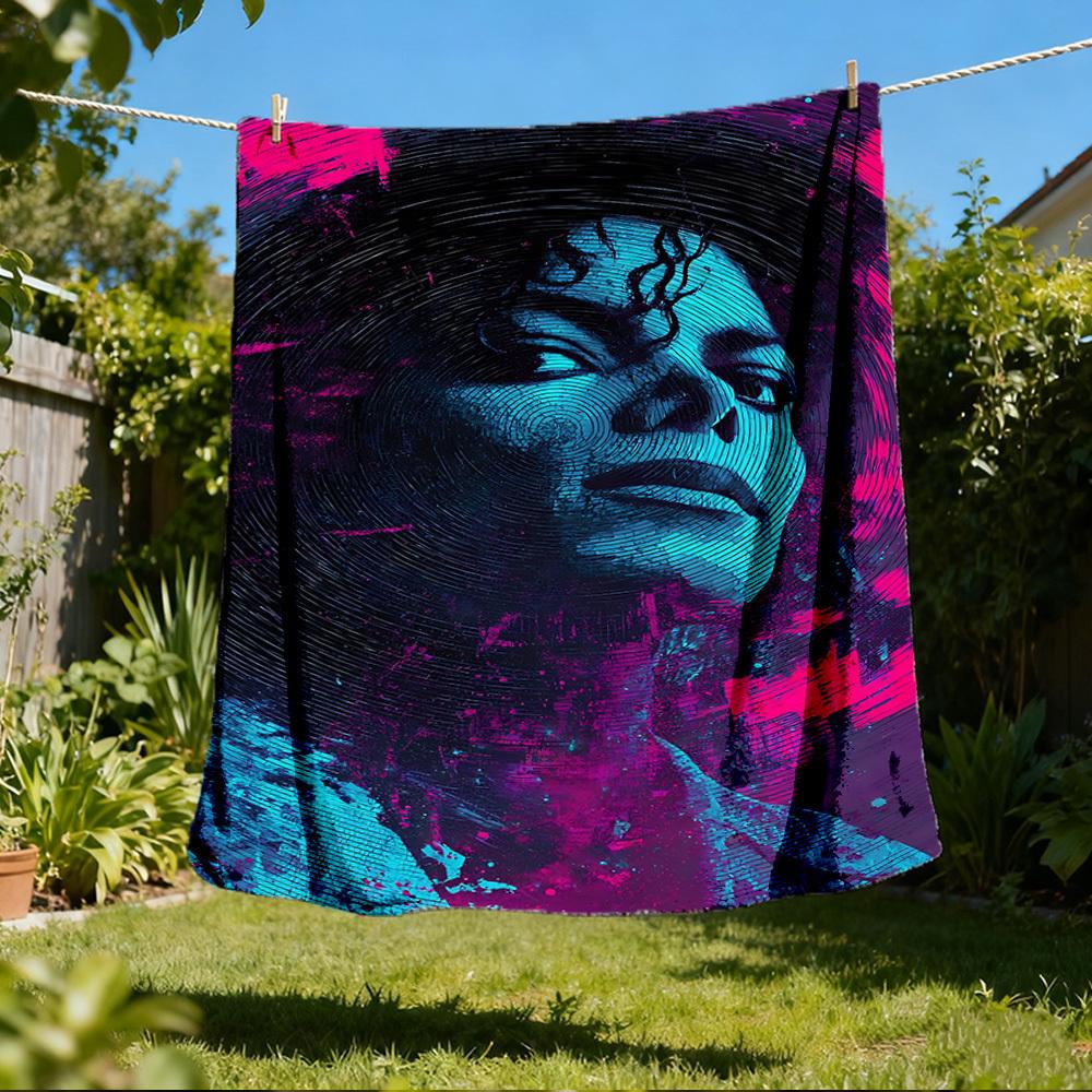 1pc Cat, Flowers Outdoor Personalized Flannel Blanket, Soft, Lightweight Personalized Flannel Blanket, Digital Printing,
