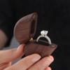 Walnut Wood Proposal Ring Case Heart Shaped Jewelry Organizer Box Gifts Wooden Ring Box  Birthday