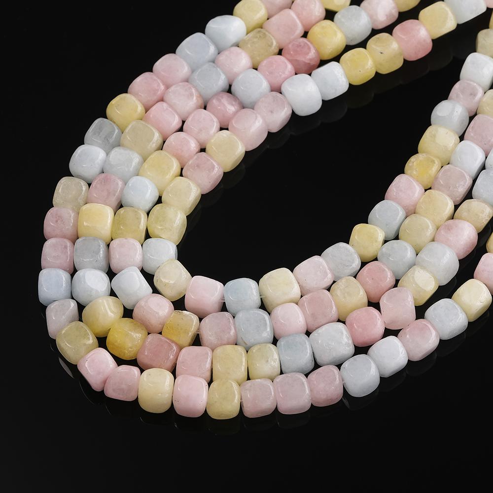 1 Strand Natural Stone Agate Beads 7.5 x 7.5mm Cube Spacer Loose Bead for Jewelry Making DIY Bracelet Necklace Accessories