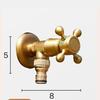 European Full Copper Outdoor Garden Double Outlet Rotatable Retro Faucet