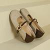 Soft leather Mary Jane single shoes, flat-soled splicing color doll shoes, soft-soled non-slip beanie shoes, single shoes