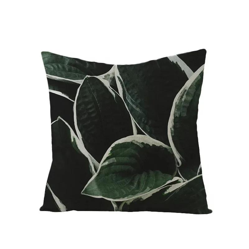 Plant Leaf Pillow Cover Bedroom Room Home Decoration Office Seat Living Room Sofa Cushion Cover 45X45Cm