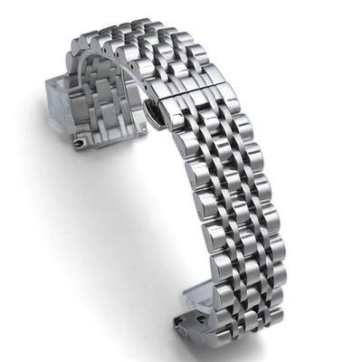 Men's 22mm Brushed Stainless Steel Watch Strap with Butterfly Clasp