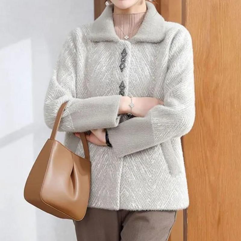 Autumn And Winter New Woolen Coat Jacket Middle-Aged And Elderly Women's Warm And Comfortable Woolen Casual Fashion Clothes