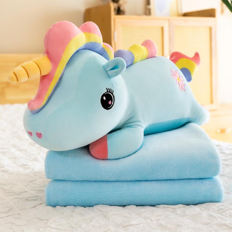 Cartoon Animal Throw Pillow Quilt Doll Dual-Purpose Office Nap Four Seasons Pillow Girl Heart Air Conditioner Blanket Two-In-One