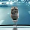 Durable Acrylic Car Ornament Gifts Cute Cat/Dog Dashboard Ornaments, 2D Flat Decorations Spring Swaying Ornaments with Self Adhesive Swing Base
