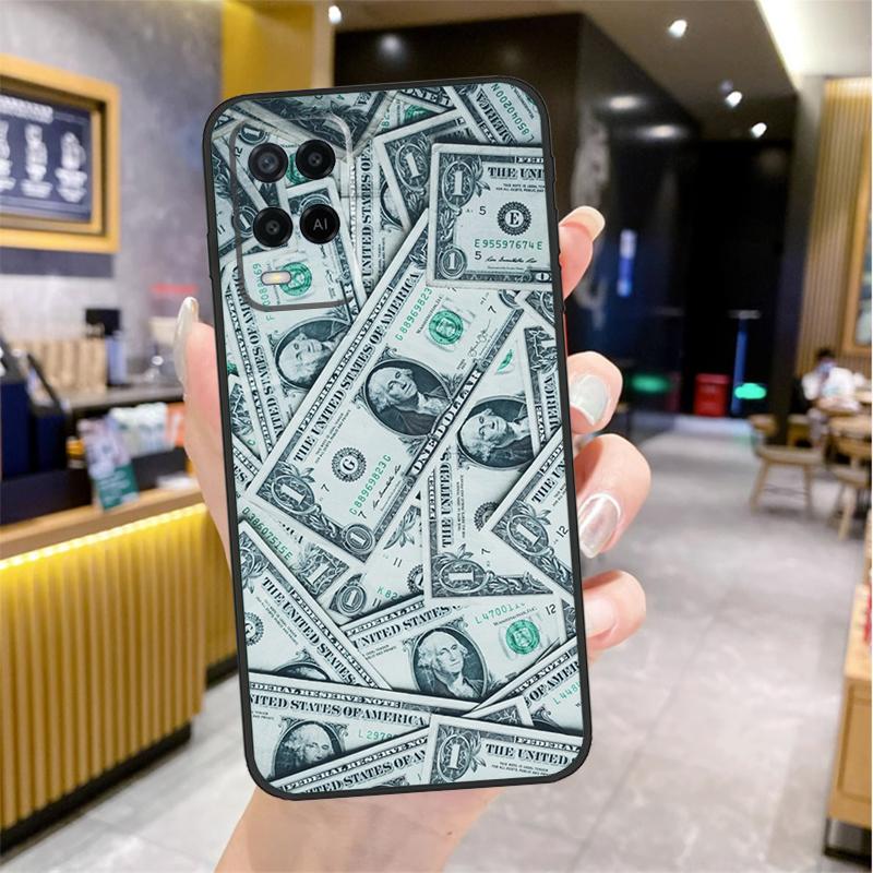 Banknote Dollar Cash Money Case For Oppo A80 A40 A60 A18 A38 A58 A78 A98 A96 A76 A16 A94 A74 A54 A15 A17 A57 A77 A5 Pro