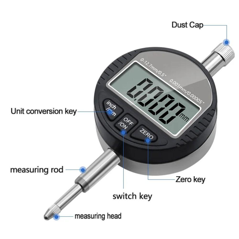 0-12.7mm Digital Dial Indicator 0.01/0.001mm Relogio Comparador  Measuring Instruments