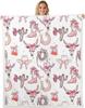 Cowgirl Fleece Throw Blanket with Western Boots  Pink Bow Fairy Tale Princess Decor Soft Flannel x Inch for Adults  Teens