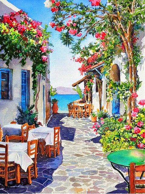 Full Round/Square Diamond Painting Cross Stitch City Kits 5D DIY Mosaic Scenery Home Decoration