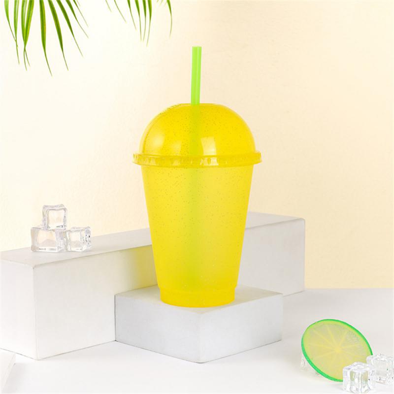 

500 мл большой емкости модные стаканы для воды с трубочкой и крышкой портативные для спорта на открытом воздухе герметичные прочные детские прямые стаканы для воды 500ml