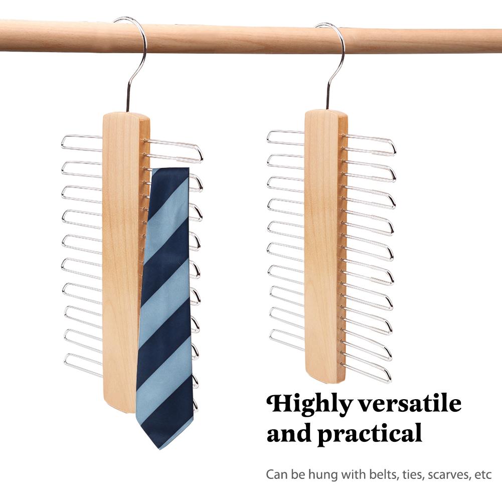 Wooden Tie Rack Space Saving Tie Rack Hanger Multifunctional Small Items Storage Rack for Ties Belt Scarf Organize